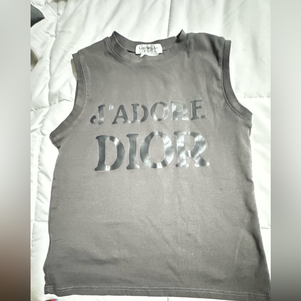 Sold on a other platform. Christian Dior Charcoal Sleeveless Tank